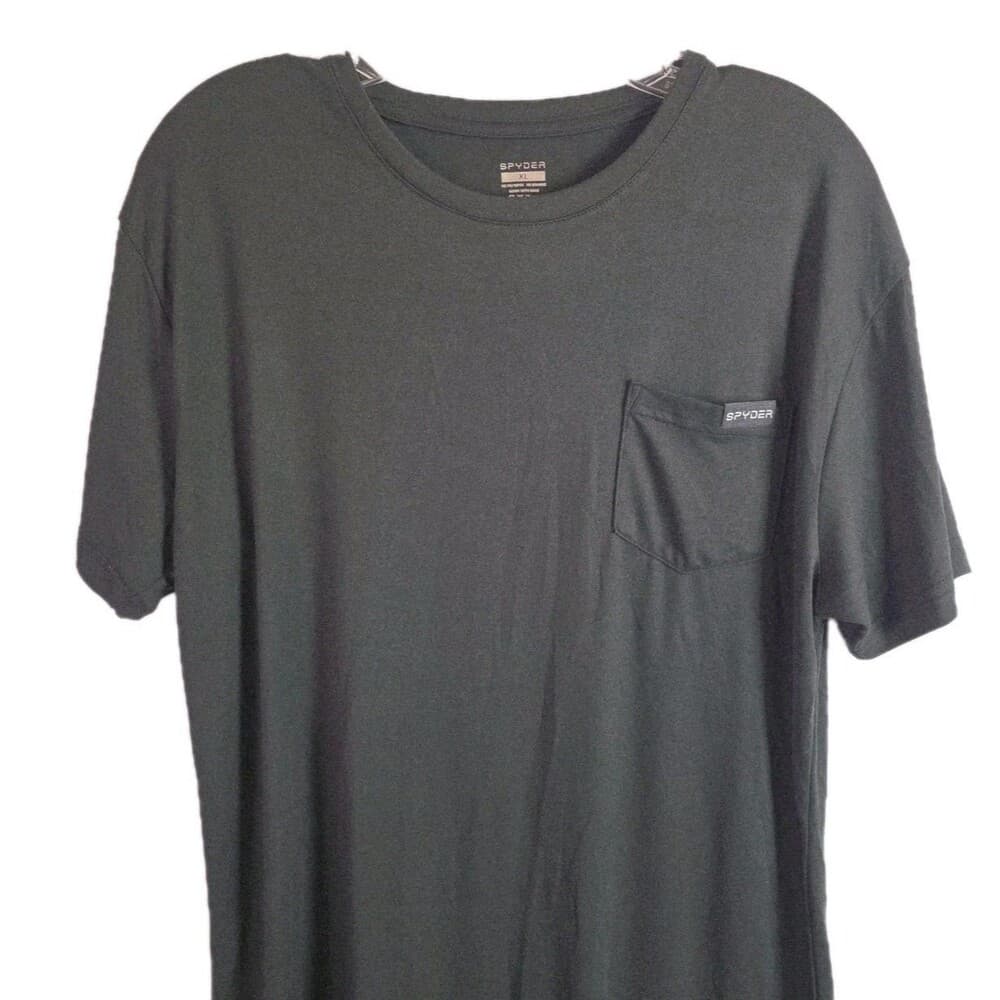 Spyder Active Mens XL Black Short Sleeve Stretch Training Shirt