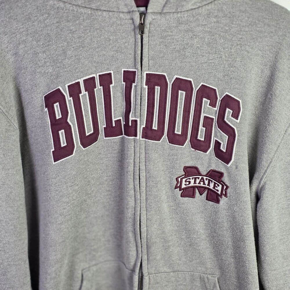 Colosseum Mississippi State Bulldogs Large Gray & Maroon Full Zip Hoodie Set