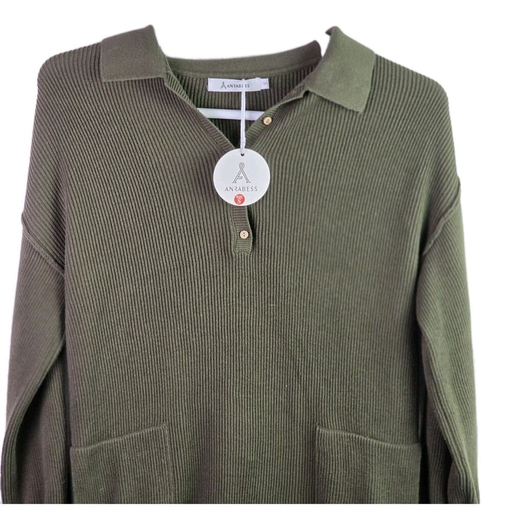 NWT Anrabess Women's Small Olive Green Oversized Romper