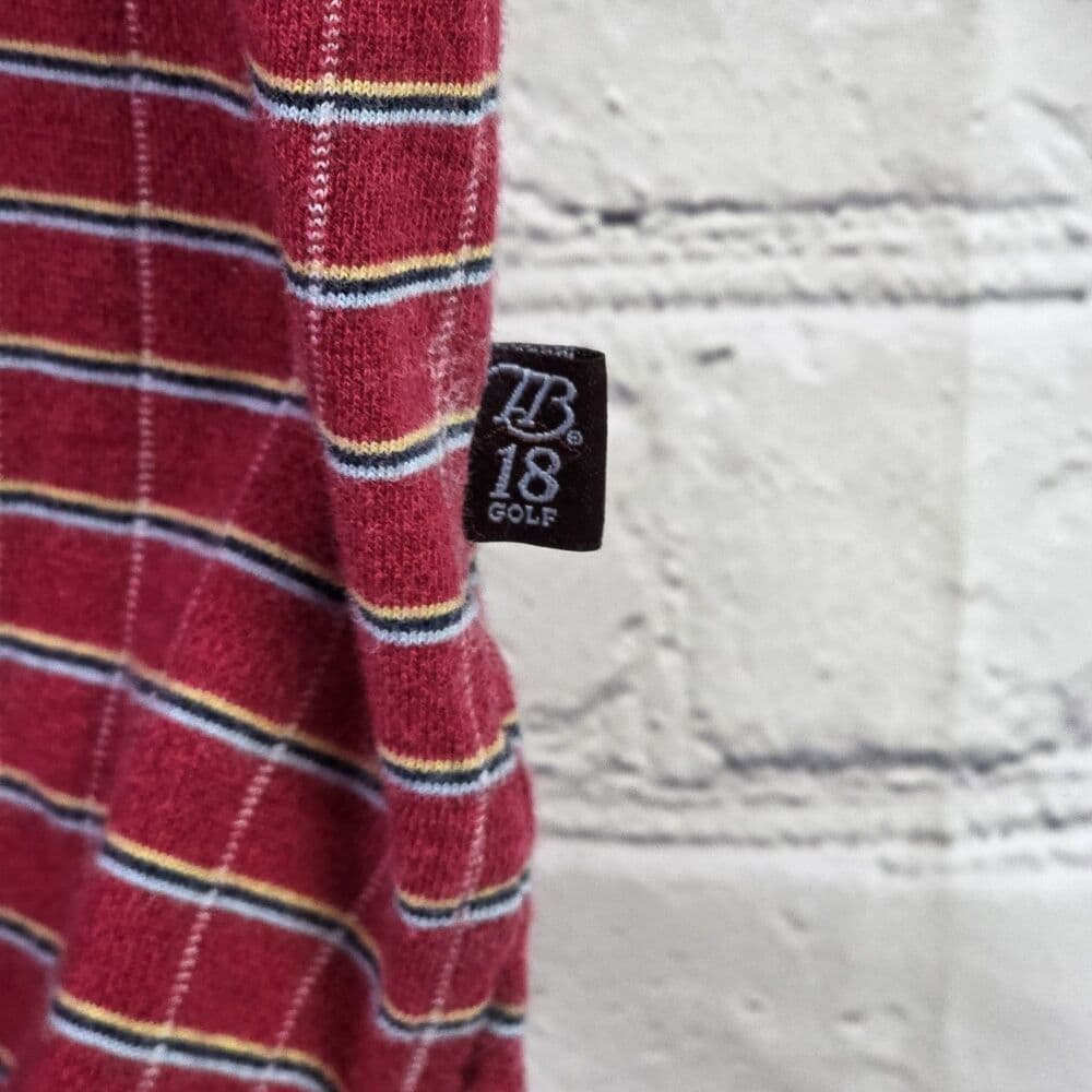 Tommy Bahama Men's Medium Red Kaanapali Resort Striped Short Sleeve Polo Shirt