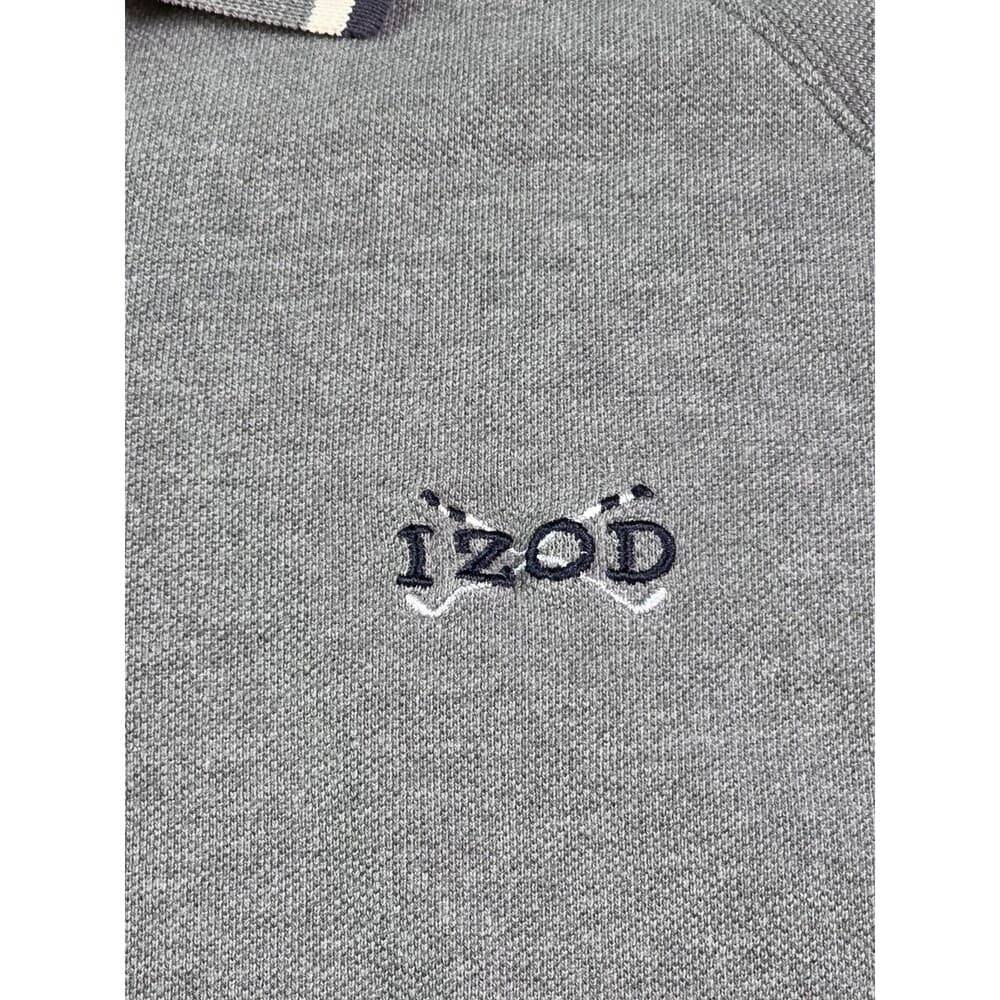 Izod Polo Mens Large Gray Short Sleeve Shirt Golf Clubs Embroidery