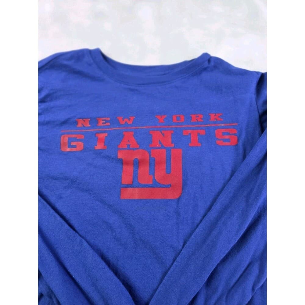 Team Apparel New York Giants Large 12/14 Blue Long Sleeve T Shirt