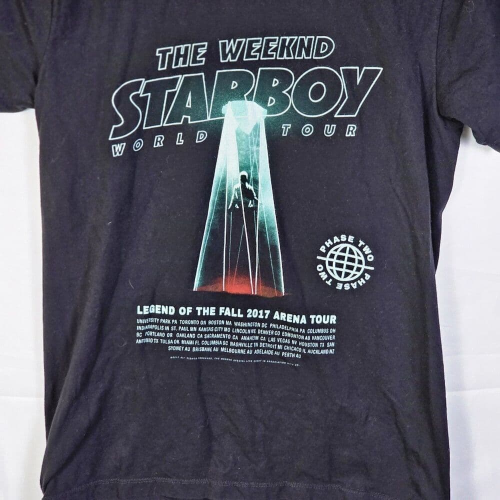 THE WEEKND Women's Small Black 2017 Legend of the Fall Star Boy Tour