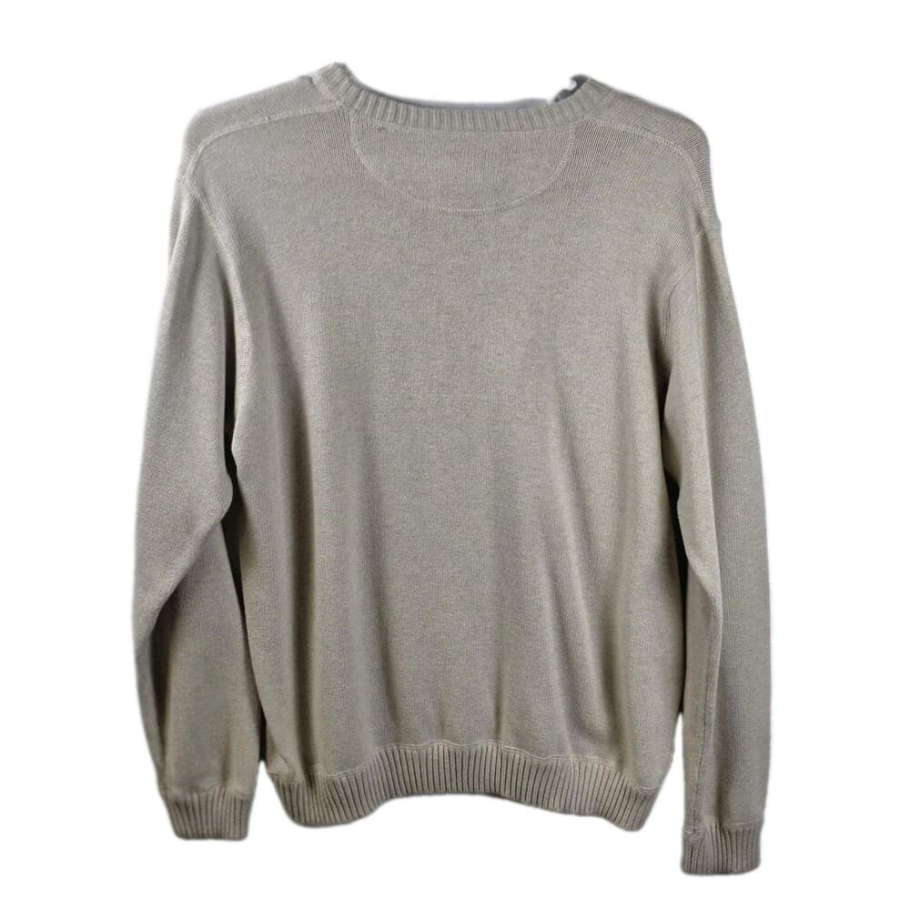 Vintage Eddie Bauer Men's XXL Beige Cotton Sweater