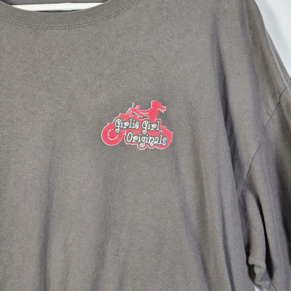 Girlie Girl Women's XXL Gray Biker Short Sleeve T-Shirt