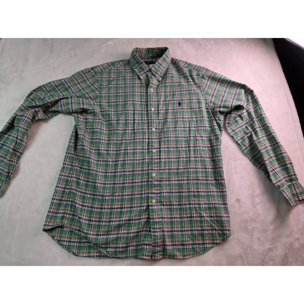 Polo Ralph Lauren Mens Size L Multicolor Plaid Long Sleeve Button Up Cotton