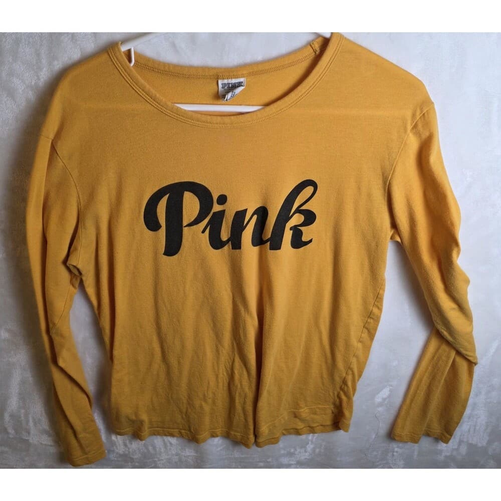 Victoria’s Secret Pink Women's Size M Yellow Tshirt