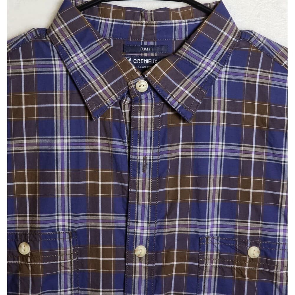 Daniel Cremieux Men's Large Plaid Slim Fit Long Sleeve Shirt