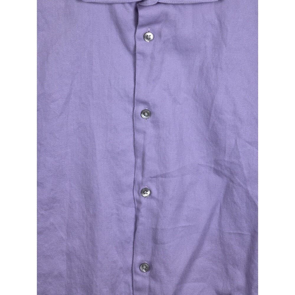 Calvin Klein Mens 17.5 Slim Fit Purple Long Sleeve Button Up Shirt