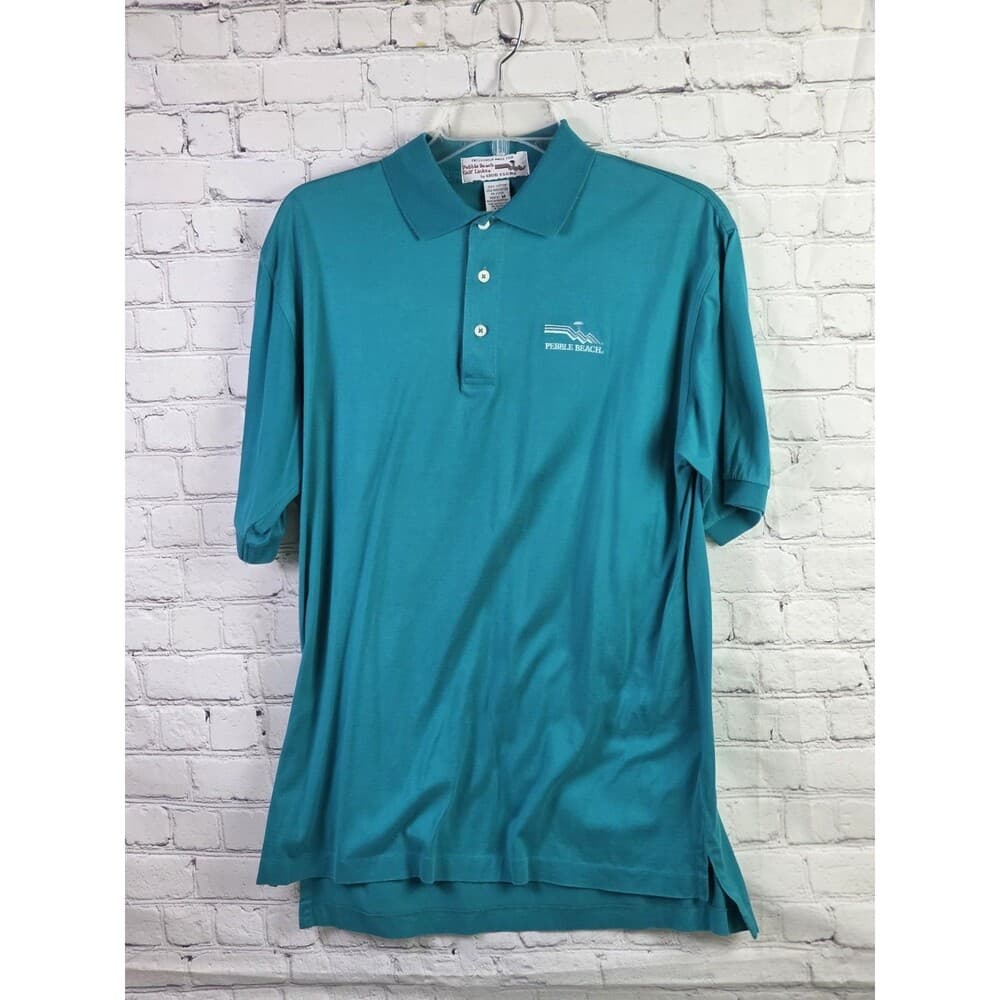 Pebble Beach Men’s Medium Short Sleeve Polo Shirt Izod Club