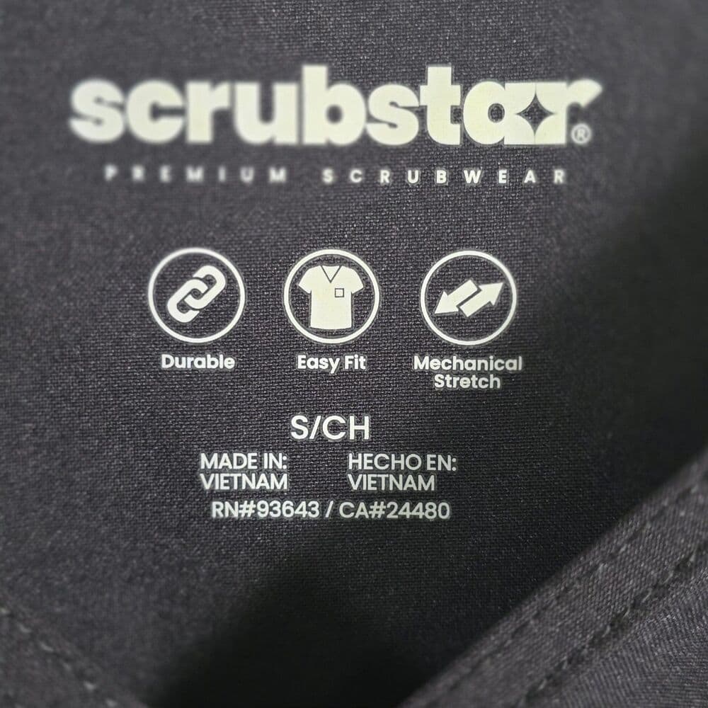 Scrubstar Core Essentials Unisex Small Black V-Neck Scrub Top- WM00T872