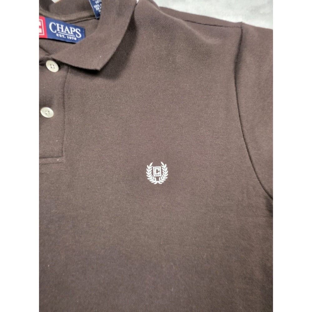 Chaps Mens Largr Brown Casual Short Sleeve Shirt