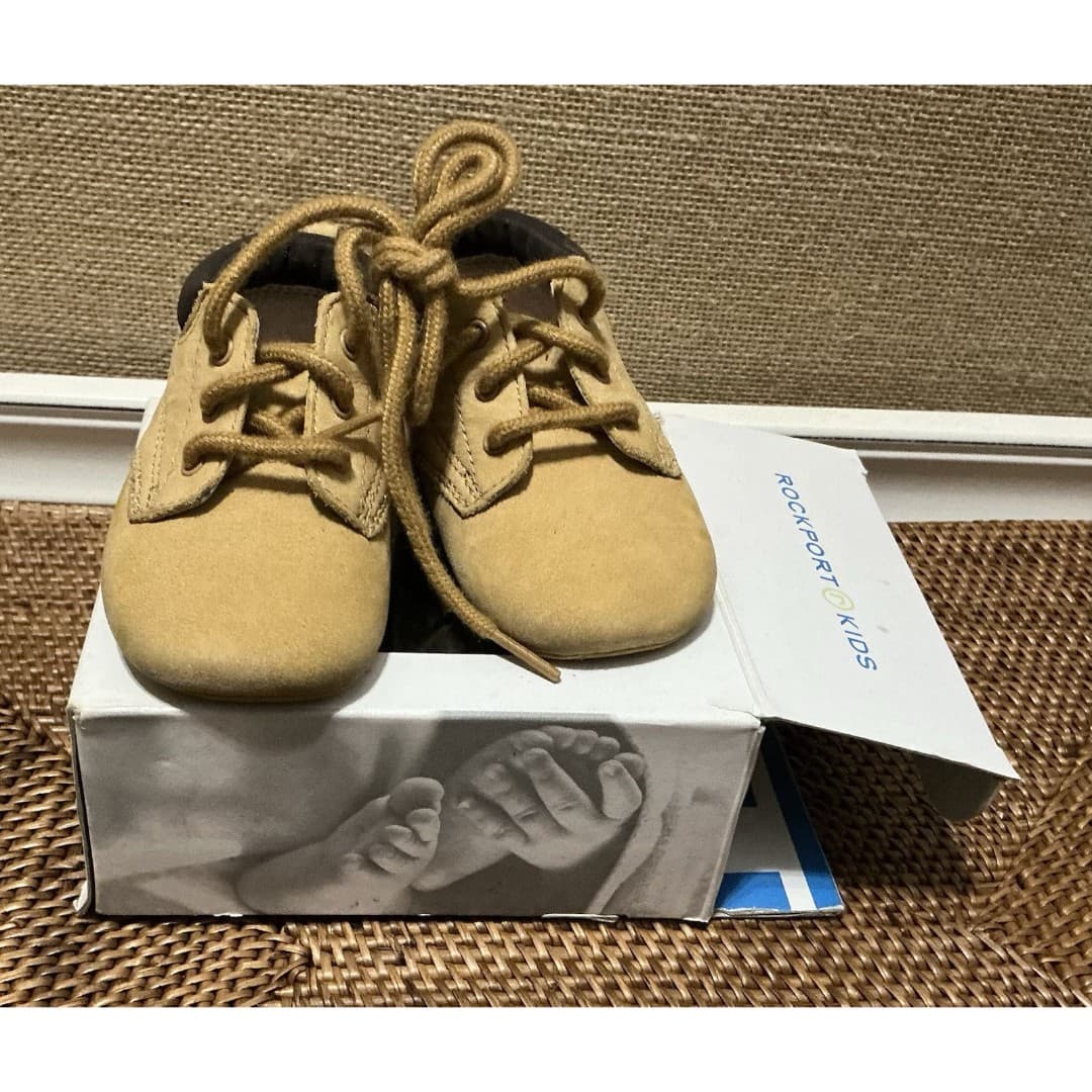 Rockport Kids Baby Crib Booties Shoes Nubuck Wheat Tan Boots Size 2M