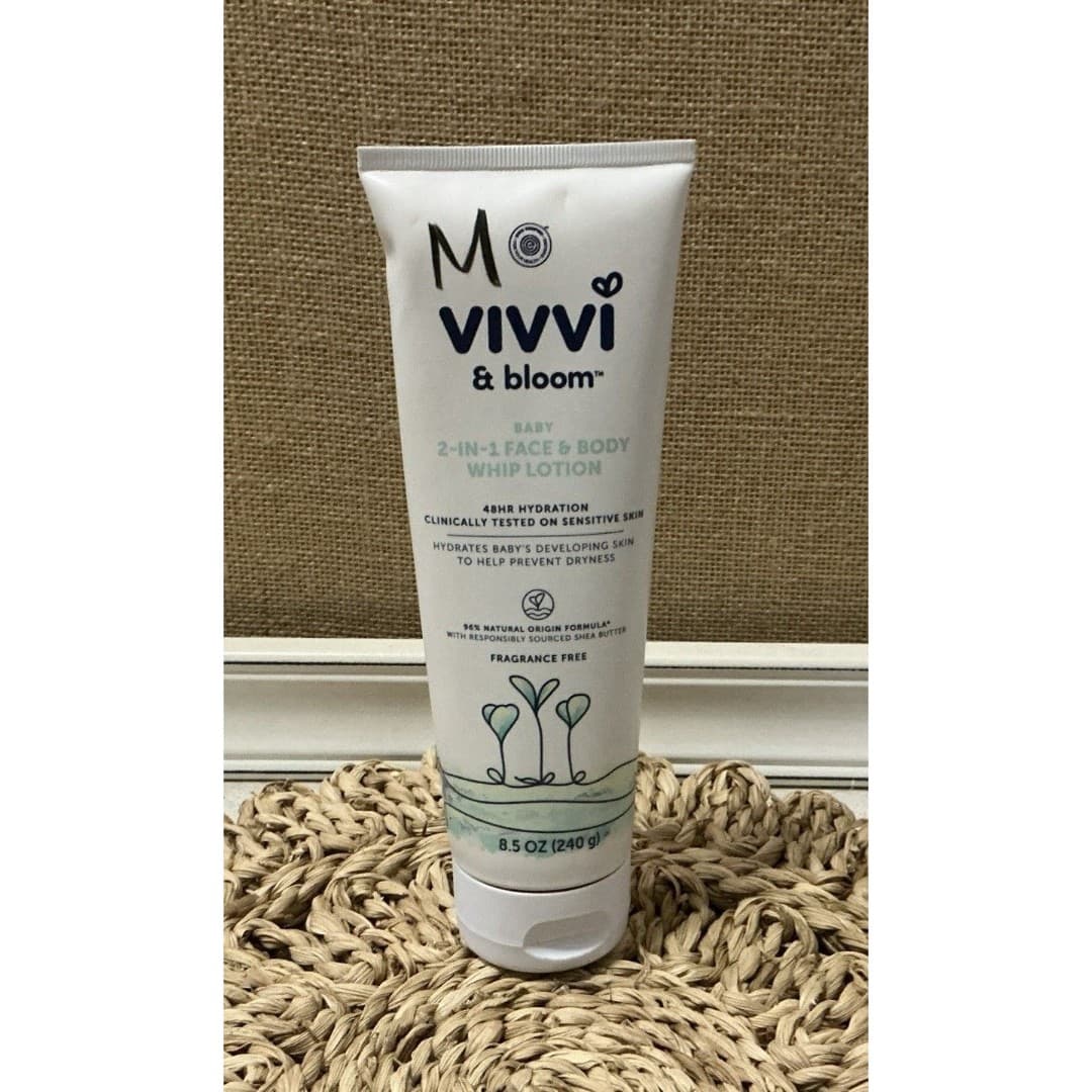 NEW Vivvi & Bloom Baby 2 In 1 Face & Body Whip Lotion 8.5 Oz SEALED!