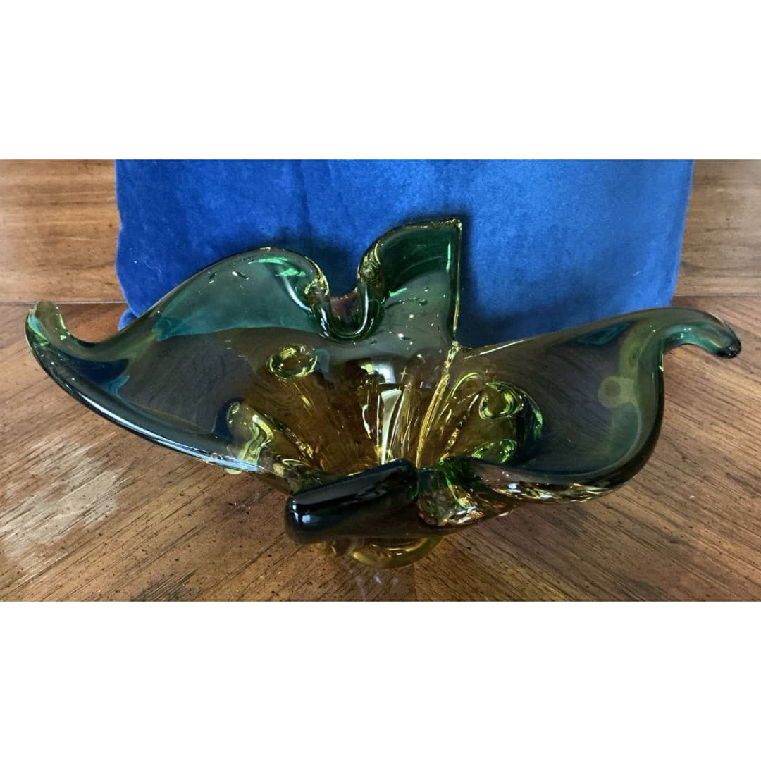 Murano Crystal Glass Multicolor Ashtray