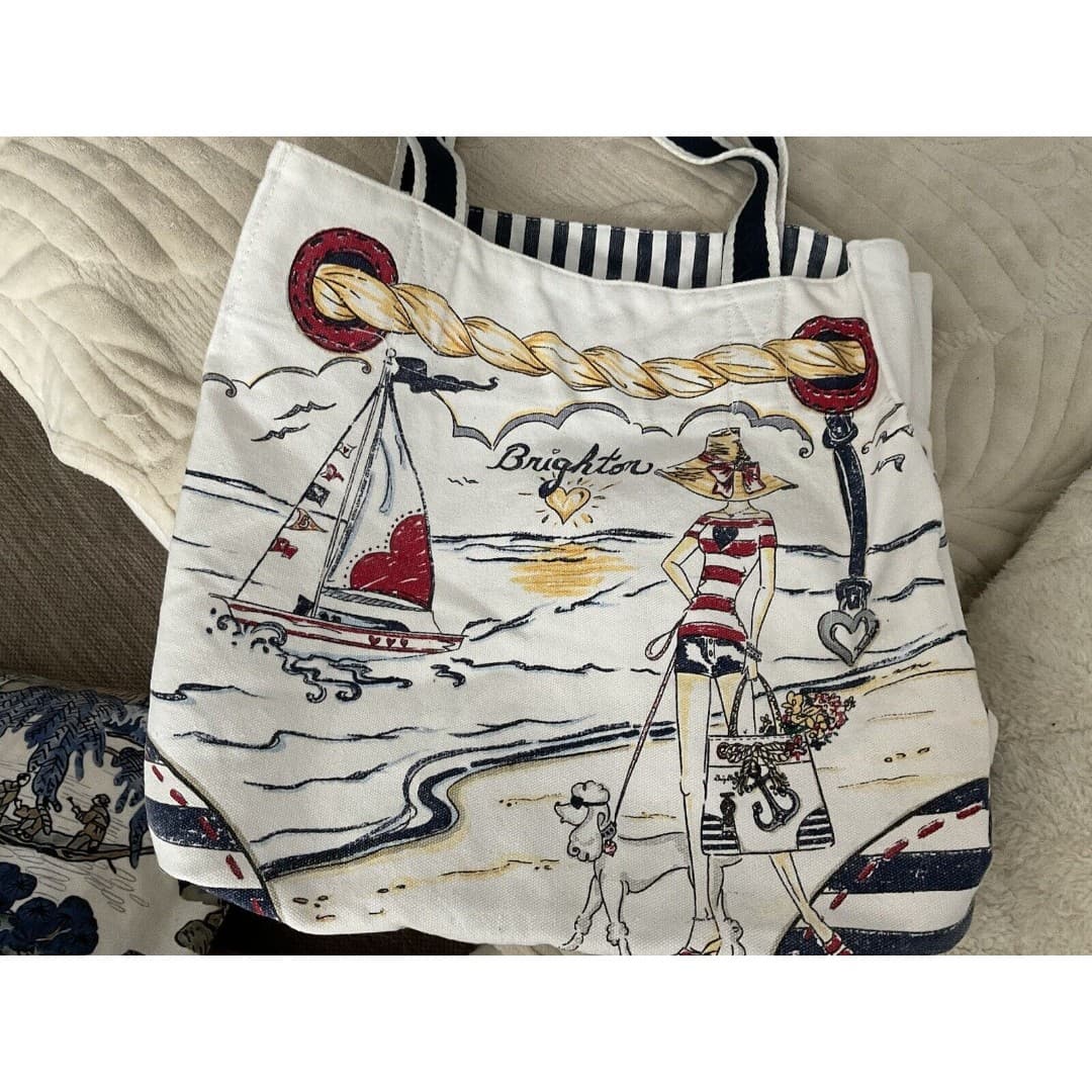 BRIGHTON Nautical Beach Large Canvas Tote