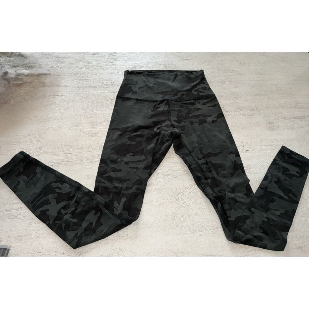 Lululemon Align Yoga Pants 29”High Rise Women Leggings 4 Green Camo