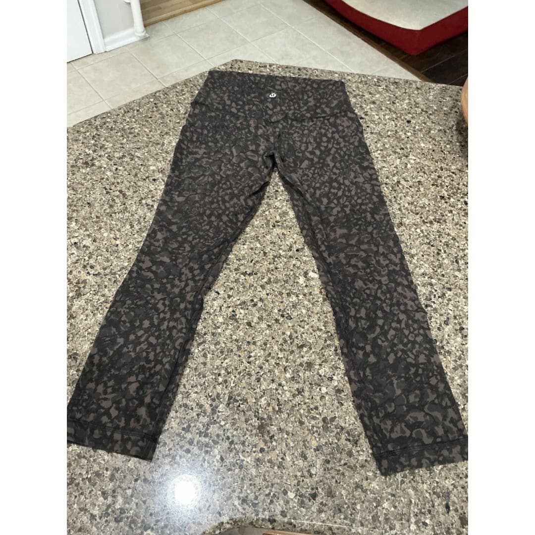 Lululemon Align Yoga Pants 21” High Rise Women Leggings 4 Wild Thing Camo Brown