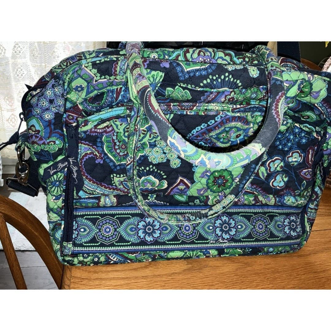 Vera Bradley Blue Rhapsody Large Metro Laptop Messenger Bag