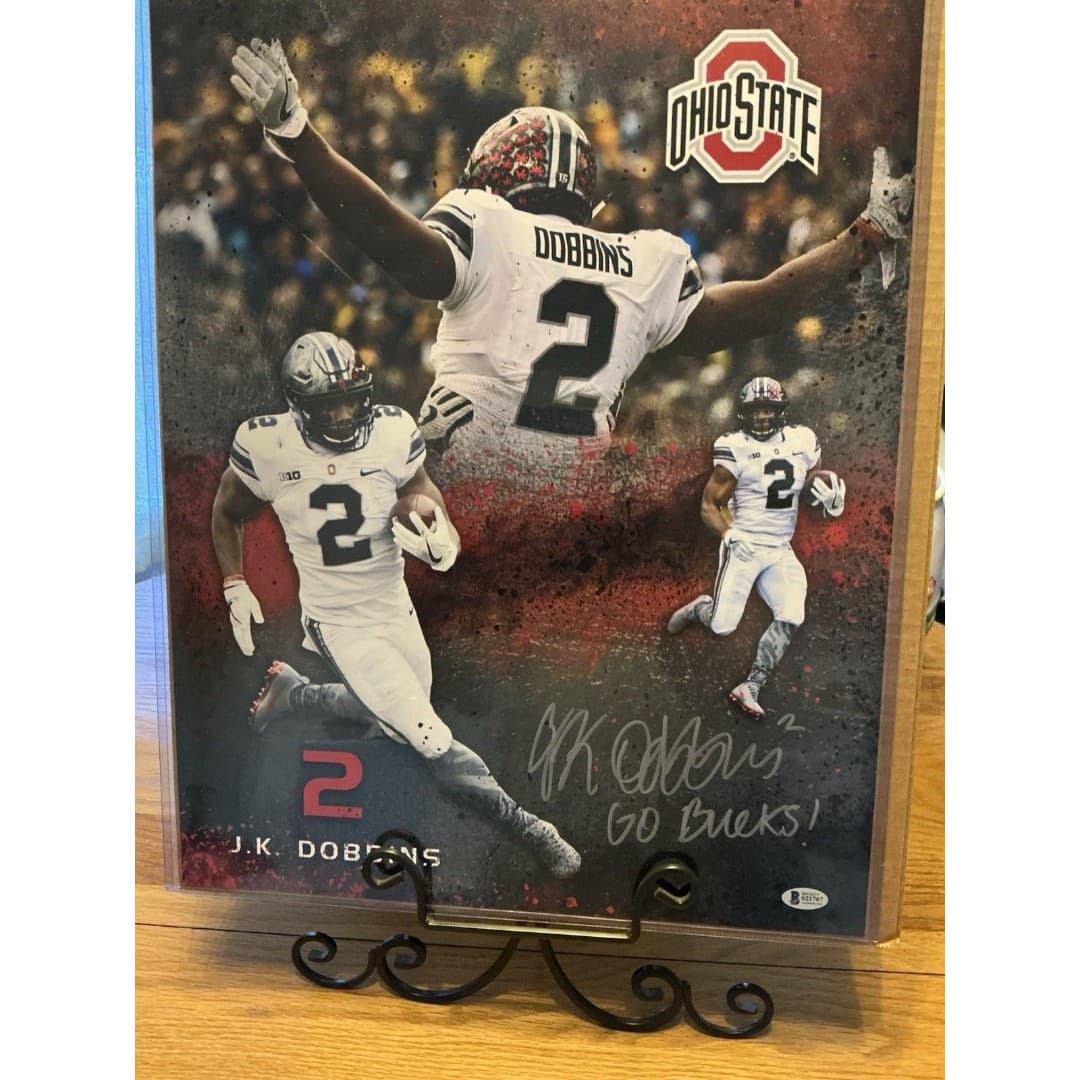 JK Dobbins Signed 16x20 Photo Ohio State Ravens Broncos Mint Large Autograph