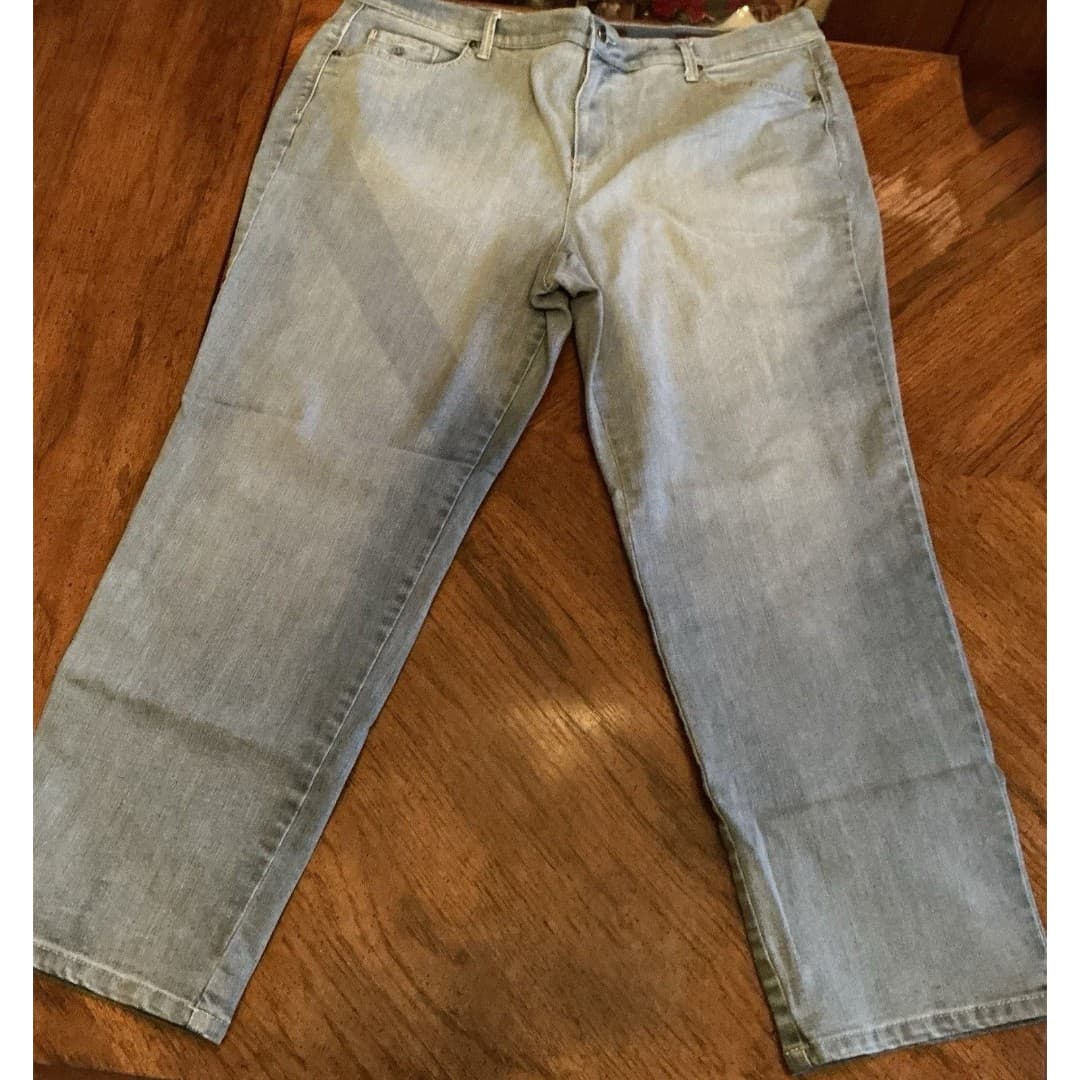 Gloria Vanderbilt Jeans Sz 18 W Womens Blue Mid Rise Amanda Straight NWOT