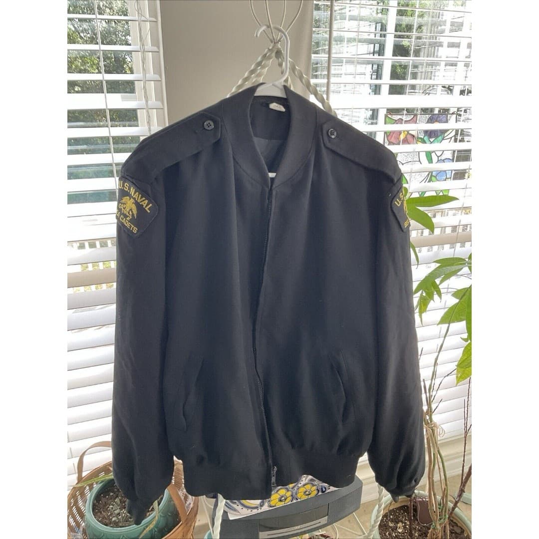 Neptune Garment Jacket Men Large Black Wool Thinsulate US Naval Sea Cadet Bomber