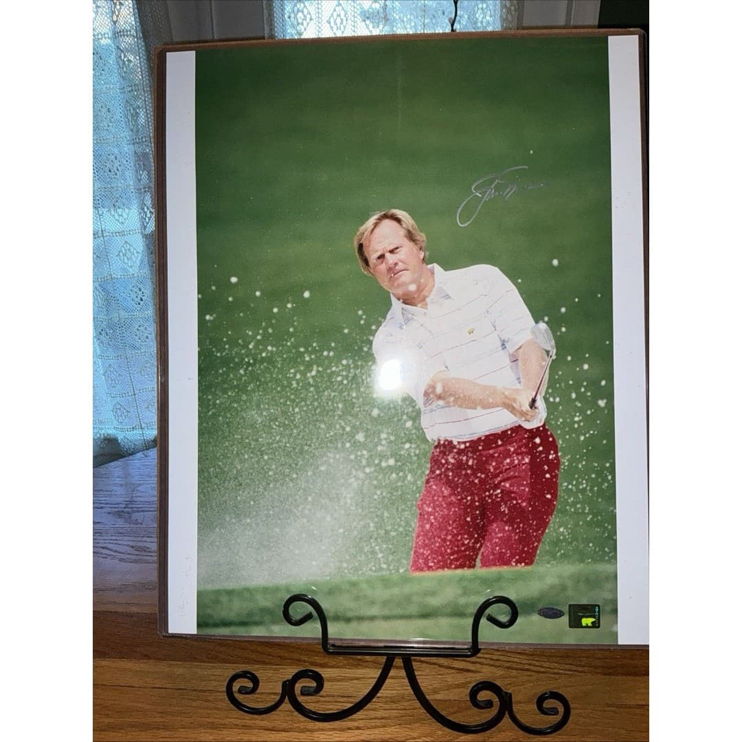 Jack Nicklaus 1987 Masters Sand Shot Autographed Signed 16 X 20 Photo with COA