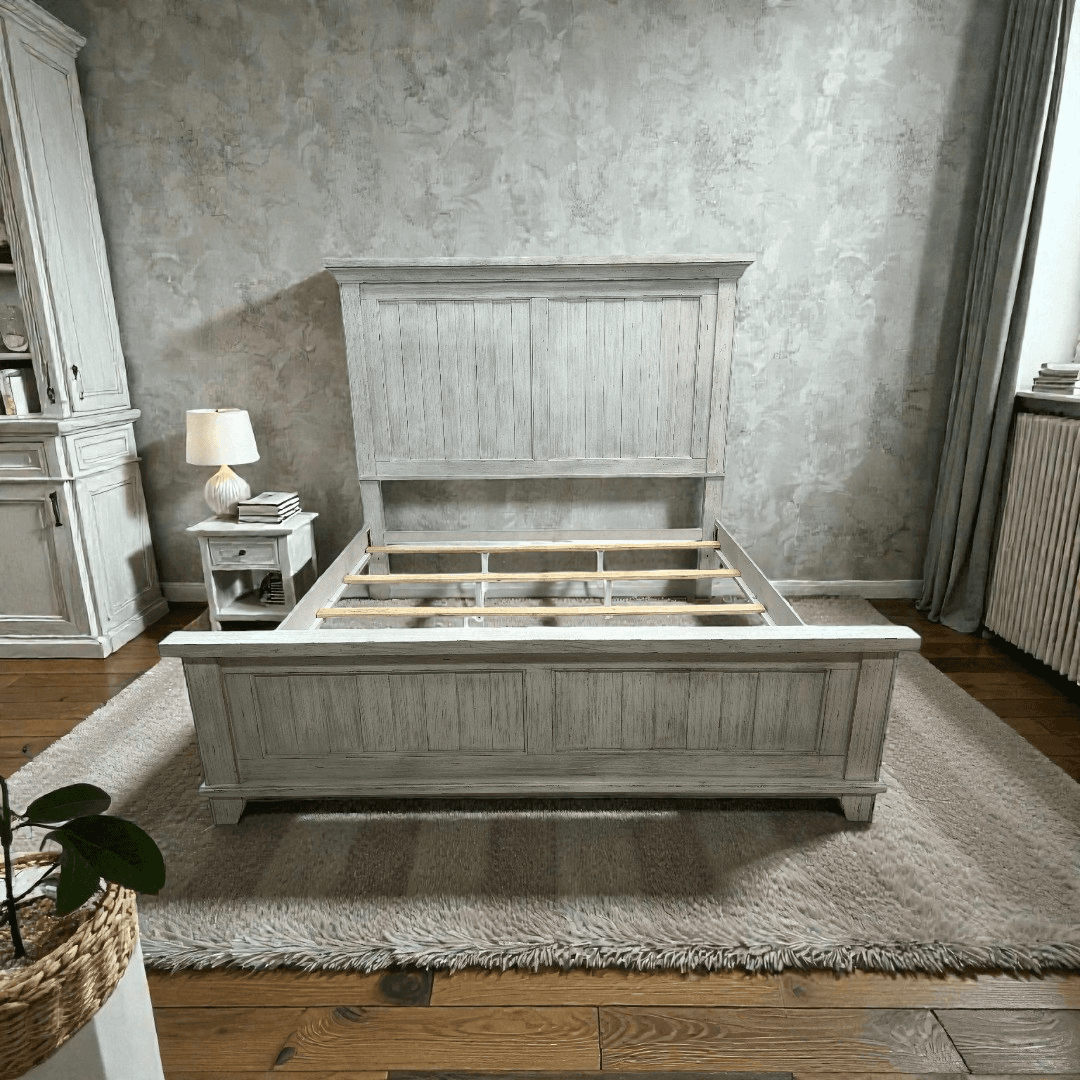 Liberty Furniture River Place Riverstone White And Tobacco King Panel Bed