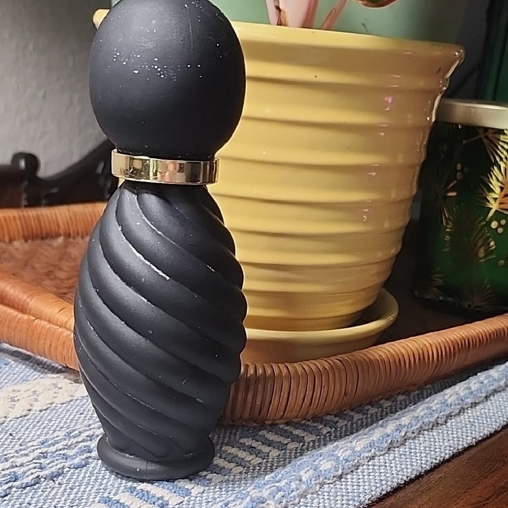 Black and Gold Swirl Empty Refillable Perfume Bottle