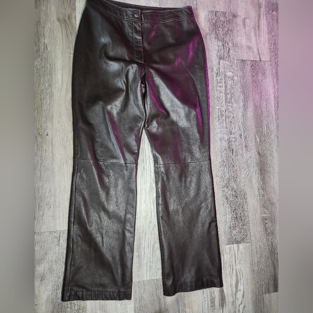Classiques Entier Rich Brown Genuine Leather Trousers