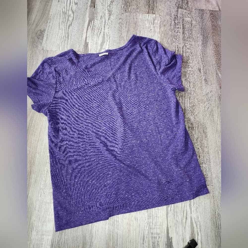 Victoria's Secret Semi Sheer Fitted Purple Short Sleeve T-Shirt