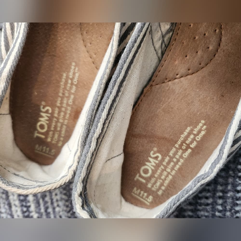 TOMS Brown Canvas Slip-On Shoes