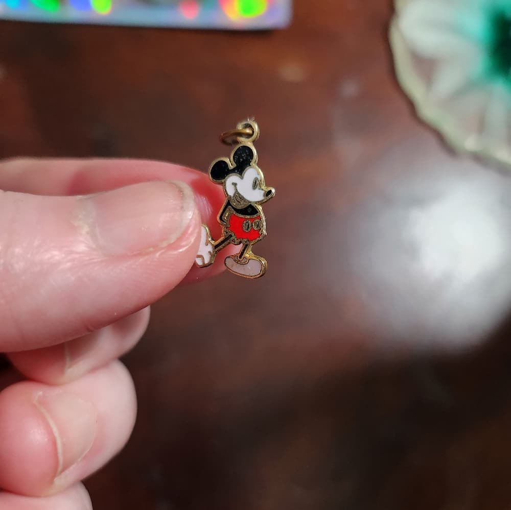 Cute Vintage Mickey Mouse Enamel Charm