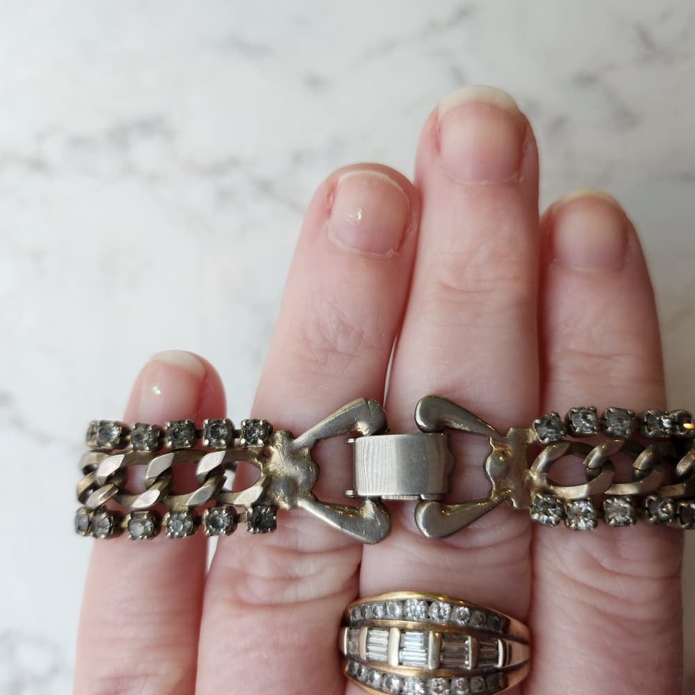 Vintage Rhinestone Chain Bracelet