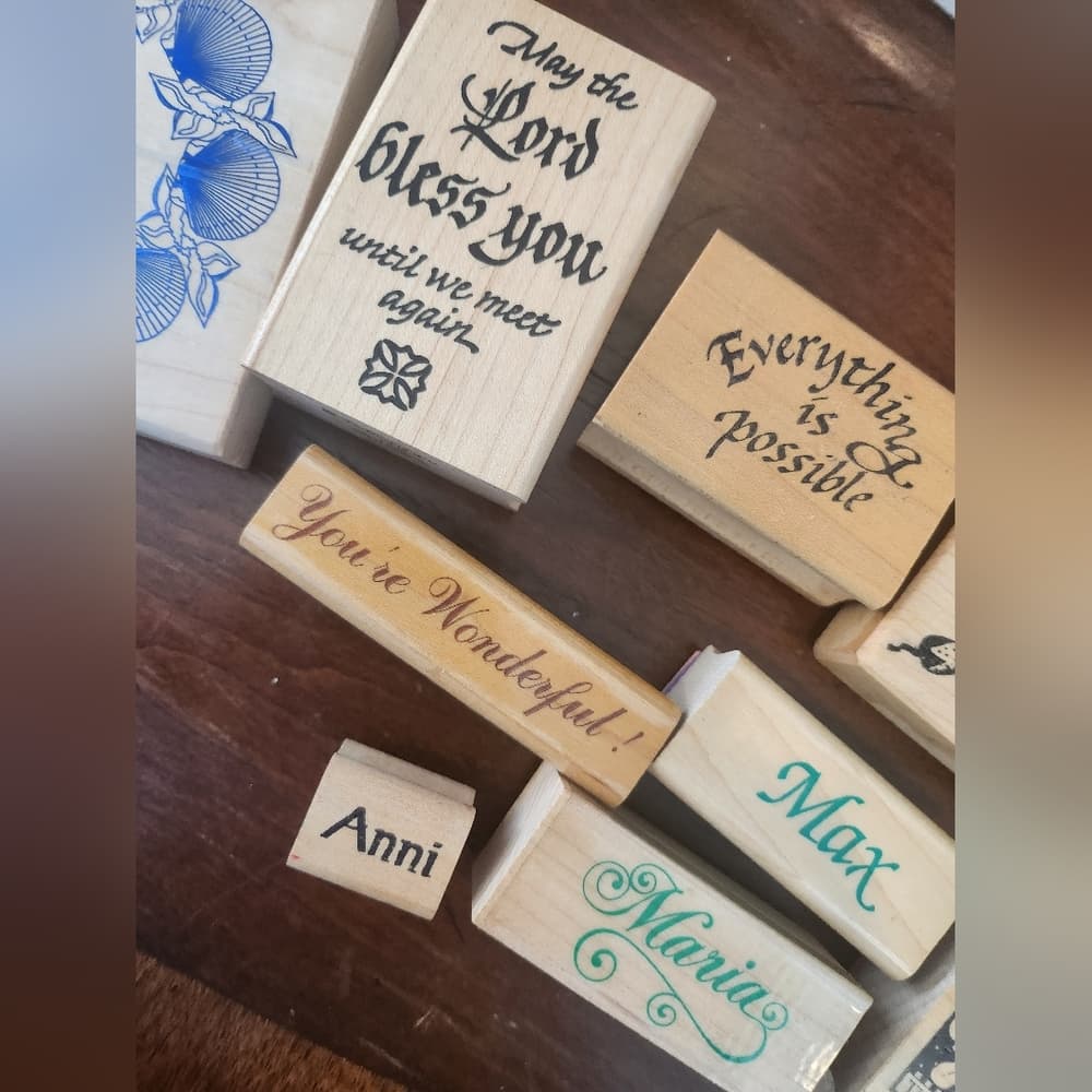 Wooden Stamps Set with Inspirational Quotes And Names