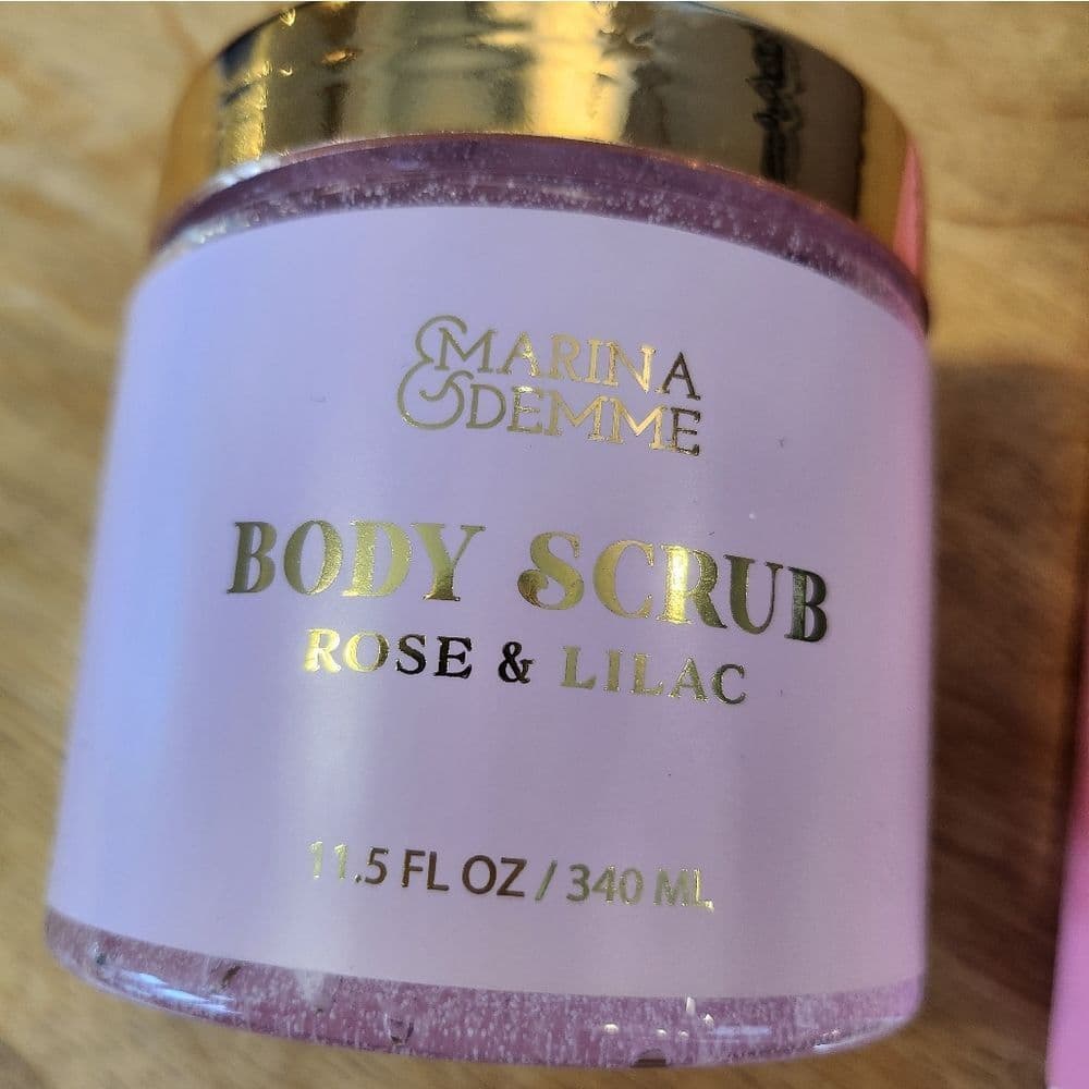 Marina & Demme Pink Peony Body Wash and Lotion and Rose Lilac Body Scub