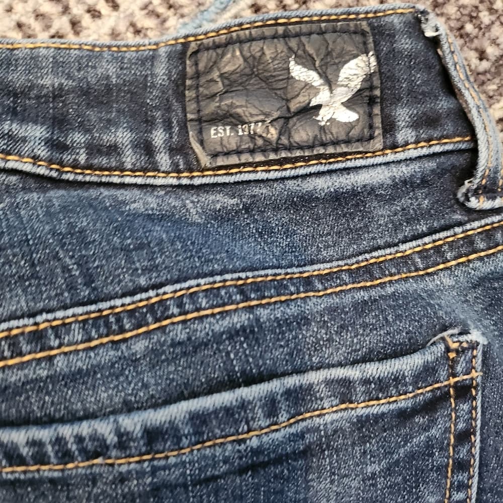 America Eagle Outfitters Blue Denim Cut Off Jean Shorts
