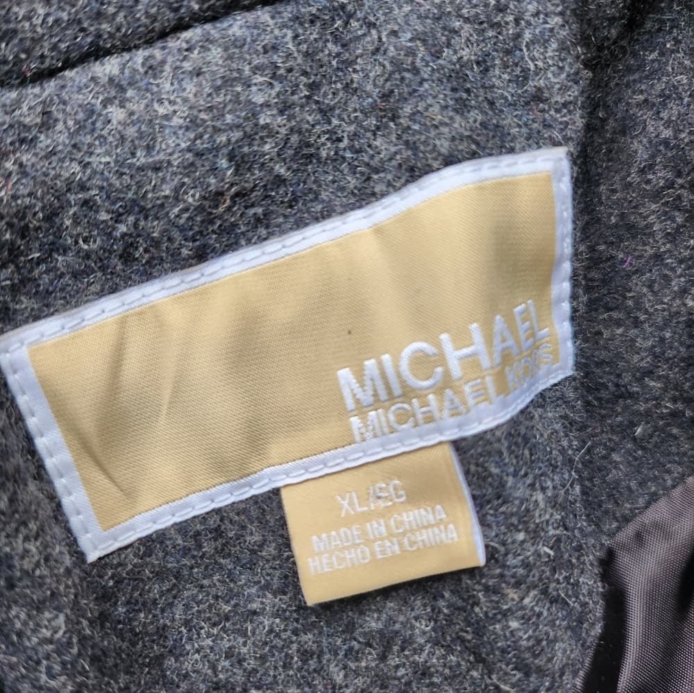 Micheal Micheal Kors Dark Heather Gray Wool Blend Pea Coat