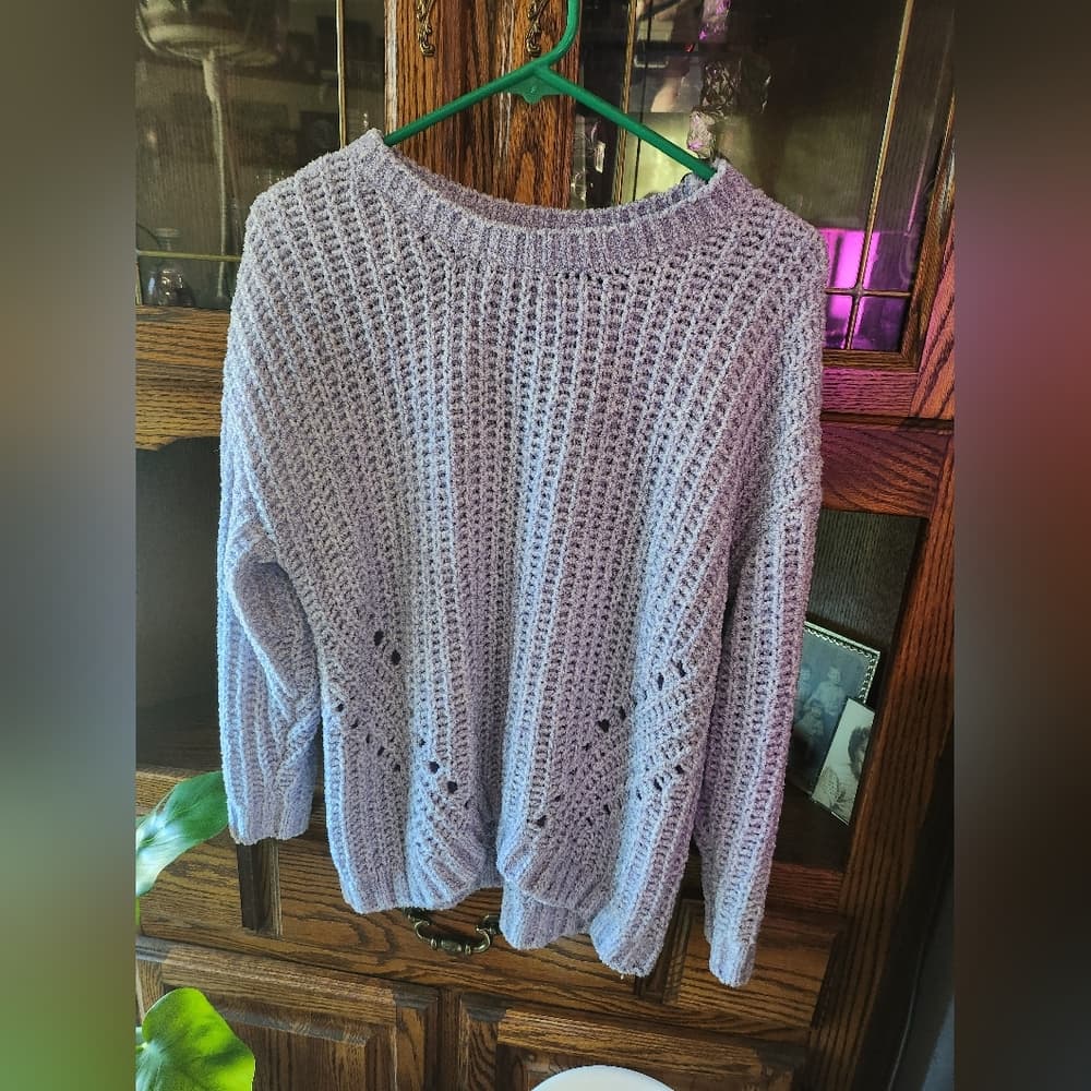 Cute dip Pastel Lavender Light Purple Soft Chanel Like Sweater Soft