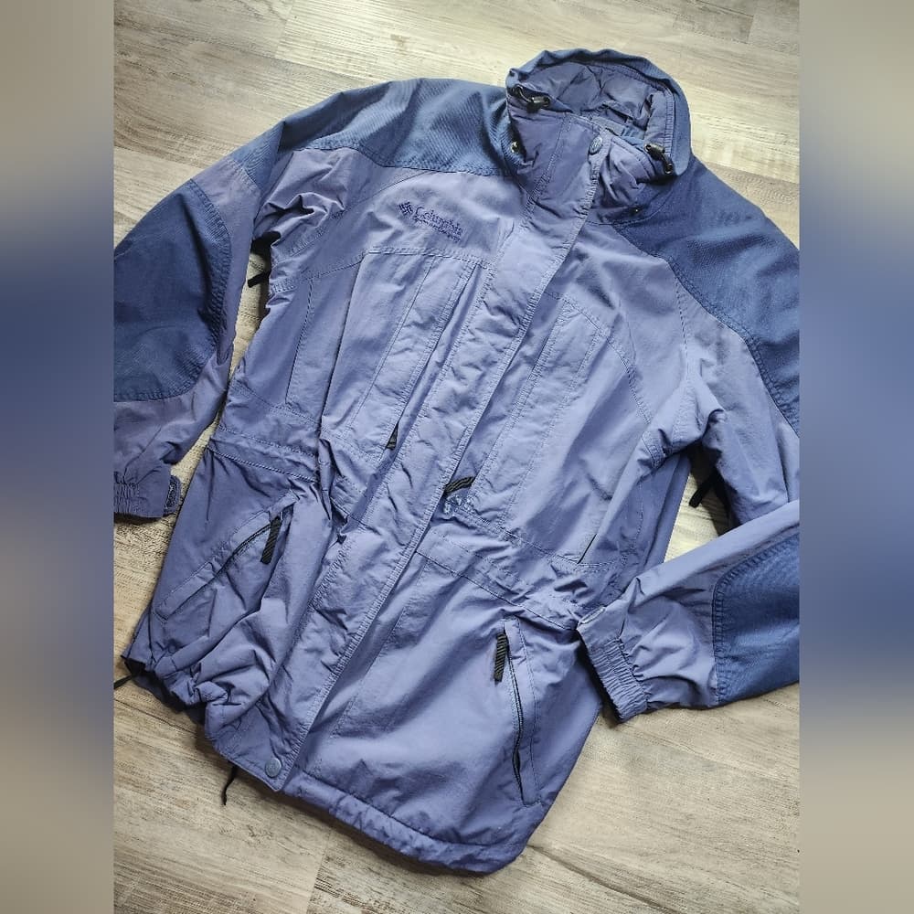 Columbia Two-Tone Purple Sport Interchange Windbreaker Jacket With Hood