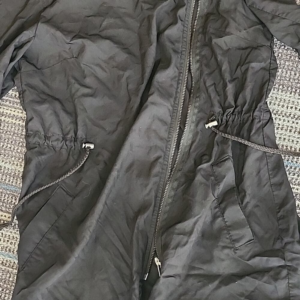 Divided by H&M Black Thin Lightweight Zip up Hooded Fitted Jacket