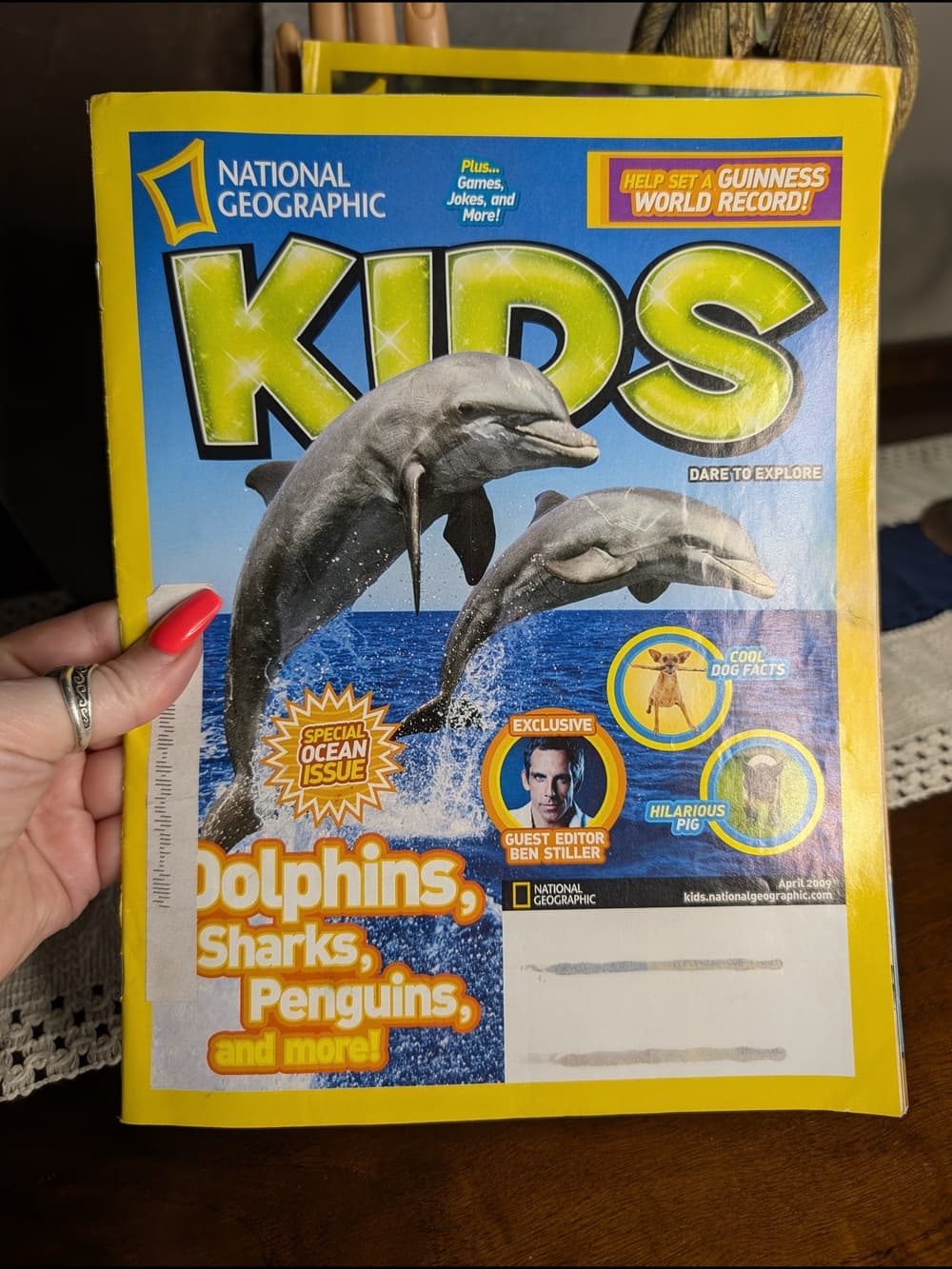 National Geographic Kids Magazines with Tiger and Dolphin Covers - 2009