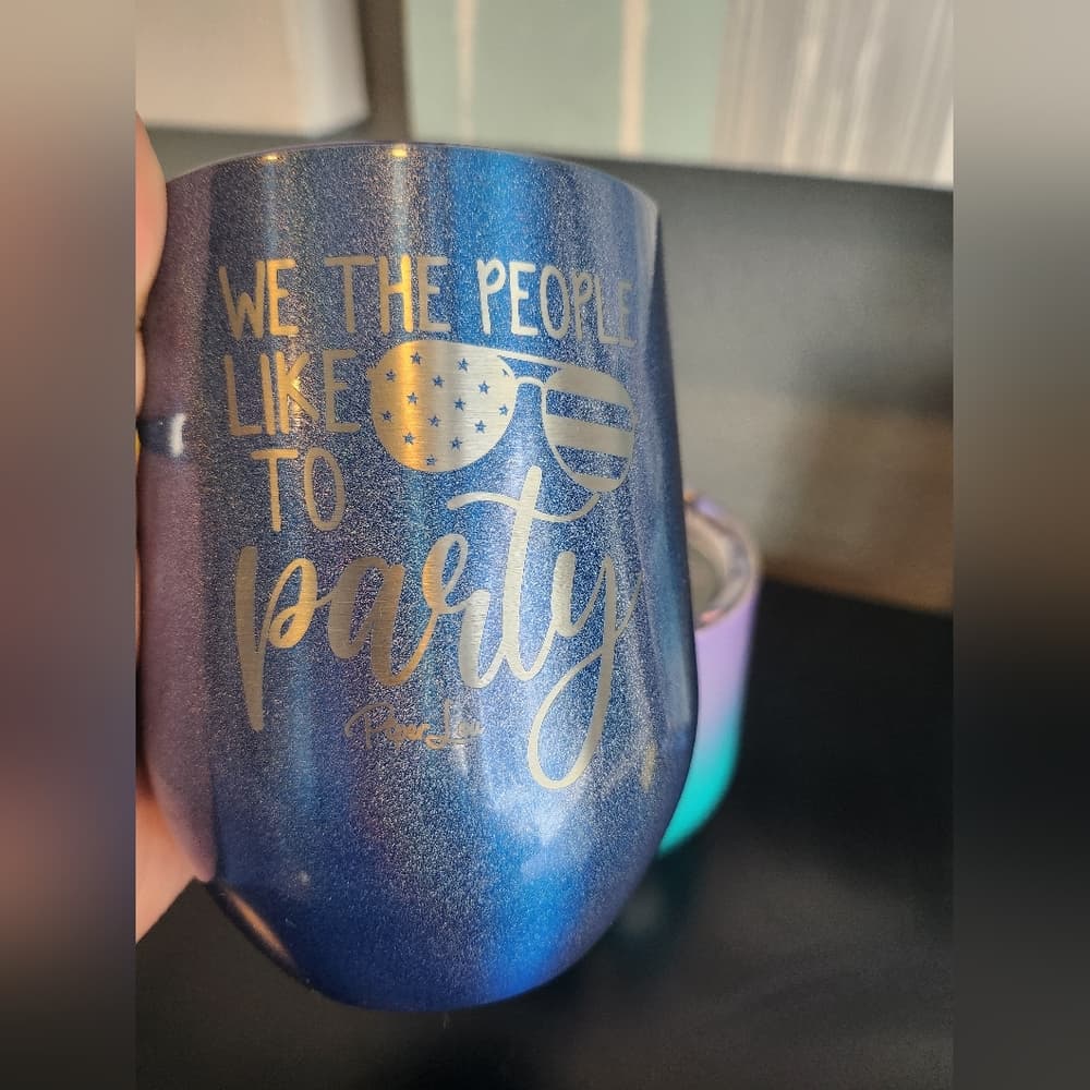 Colorful Party Wine Tumbler Set - Blue, Purple, Teal