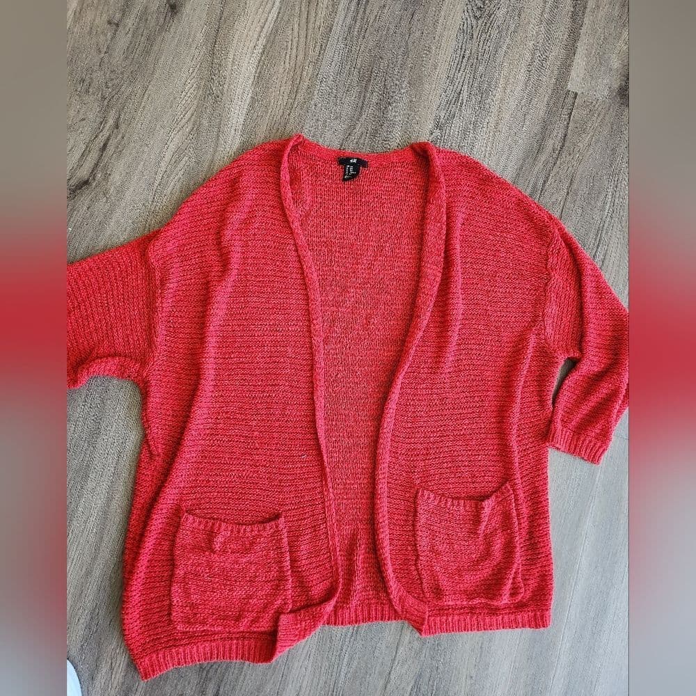 Red H&M Knit Cardigan