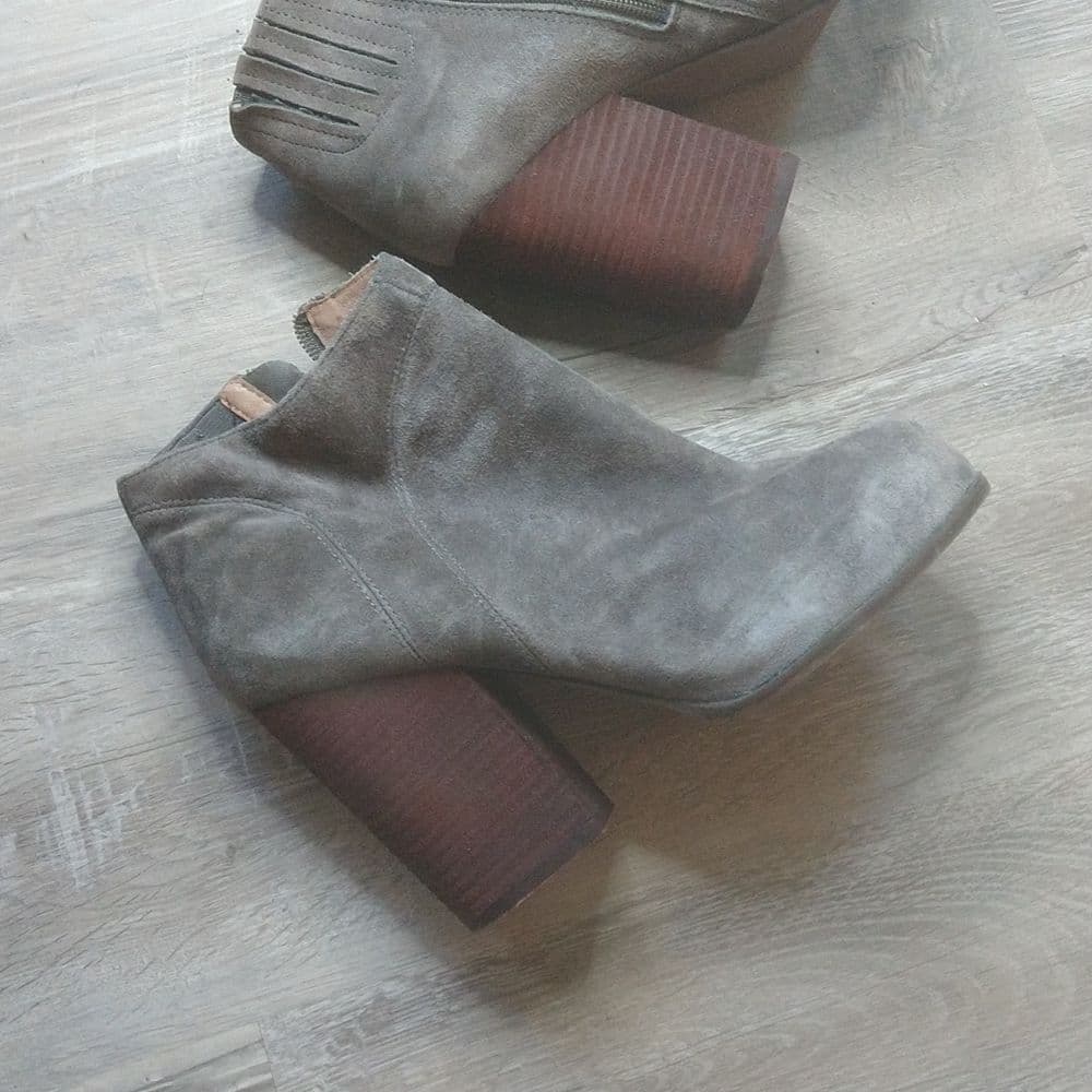 Grey Suede Jeffrey Campbell Heel Ankle Boots