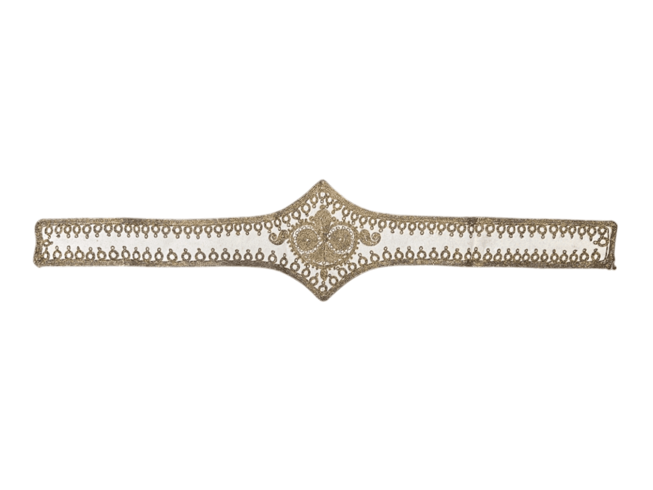Antique Ottoman Gold Embroidered Belt/Sash with Intricate Design