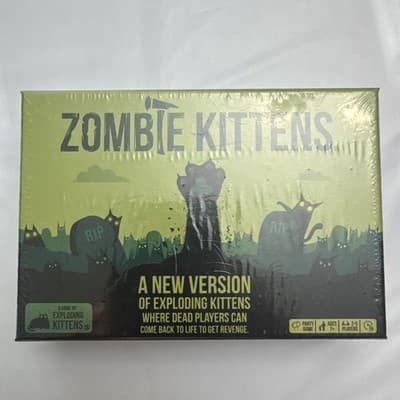 *NEW IN BOX* Zombie Kittens Card Game by Exploding Kittens, Ages 7+, Family Game