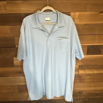 Greg Norman Golf Polo Shirt Play Dry Light Blue Size XXL