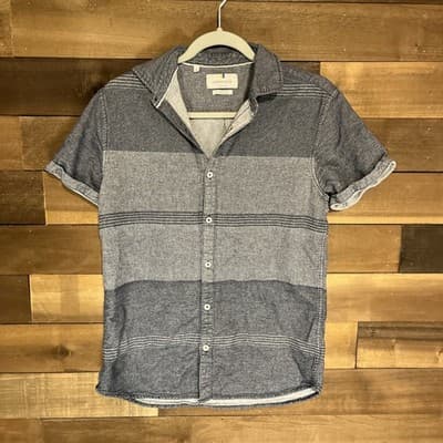 Larson & Co Men’s Button Down Shirt Pure Cotton Blue Size M