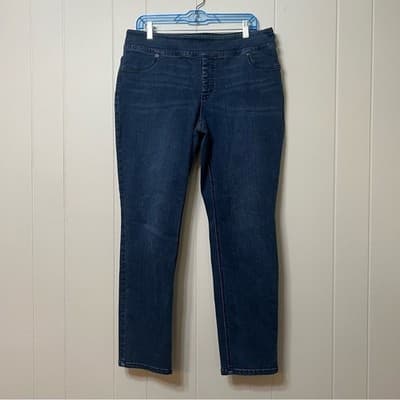 Chico's So Slimming Dark Wash Pull On Denim Jeans Women's Size 2.5 (14/16)